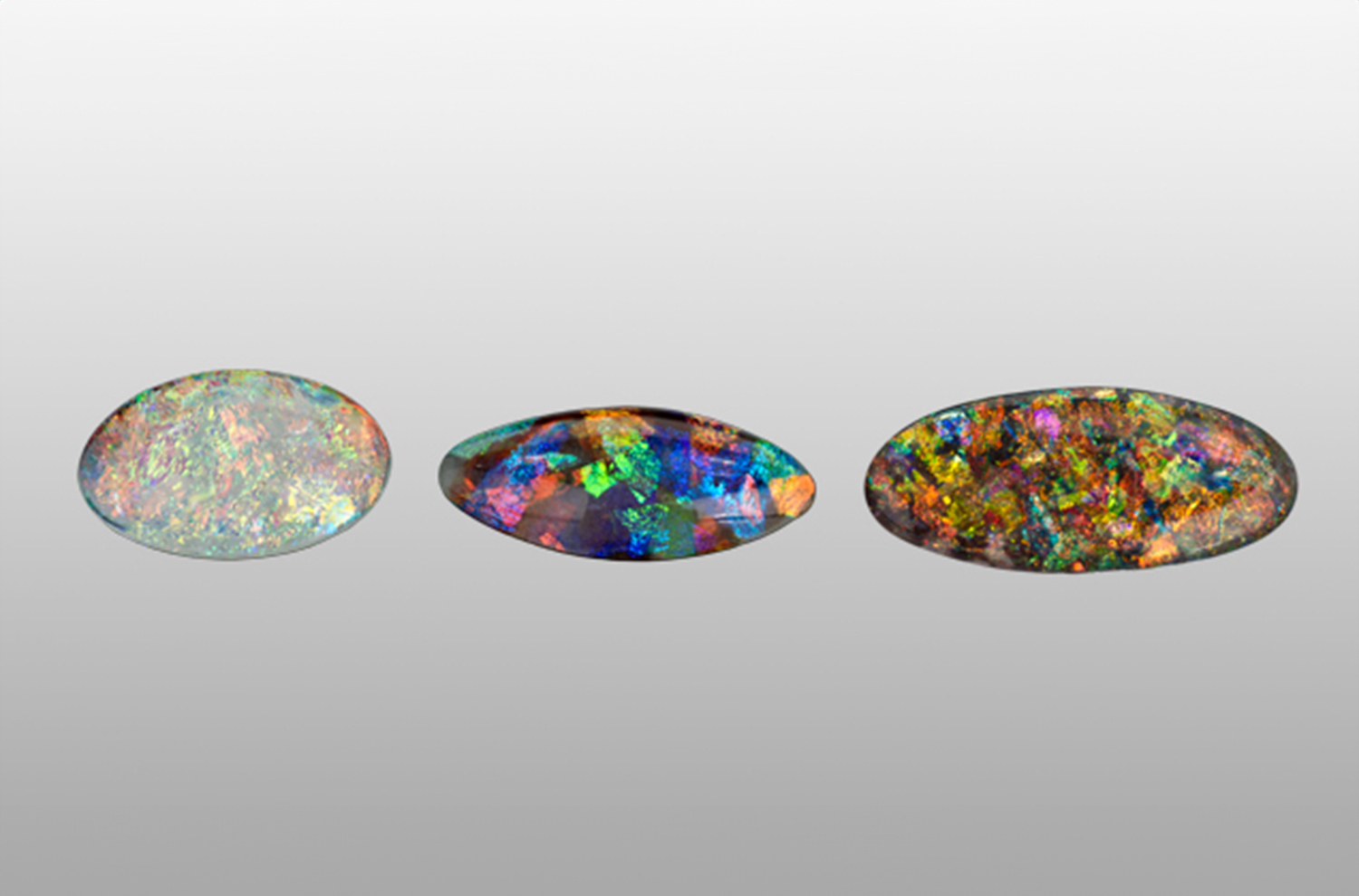 A glass material known as “slocum stone” can mimic the appearance of opal. [Source: GIA.edu]