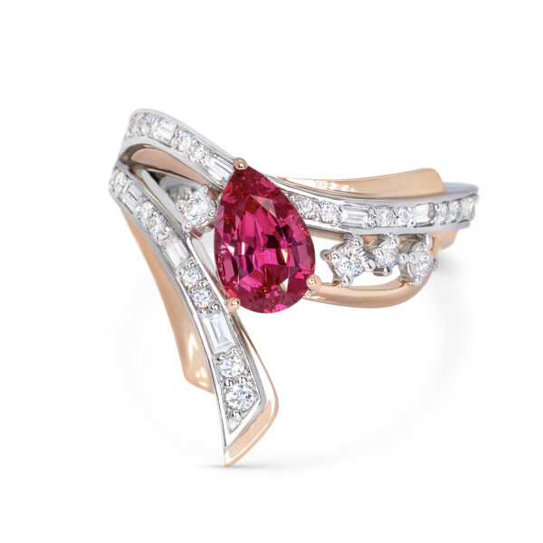 'I’mPEARfection’ Hot Pink Spinel Ring - Image 2