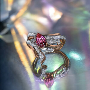 'I’mPEARfection’ Hot Pink Spinel Ring