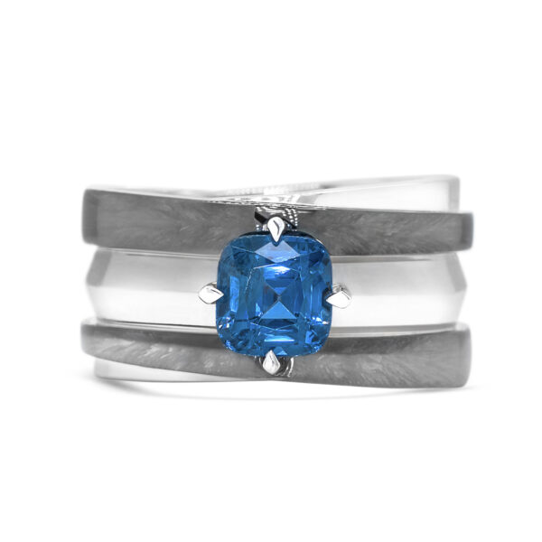 Cobalt Blue Spinel Men's Ring - Image 2