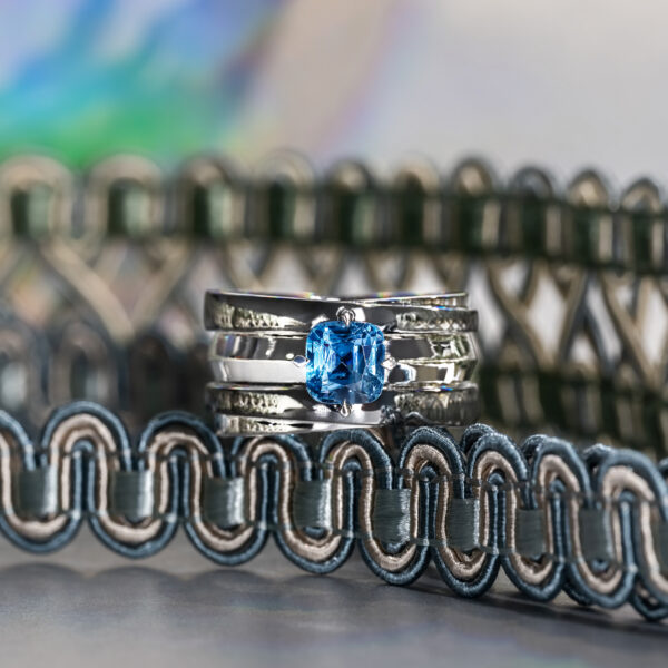 Cobalt Blue Spinel Men's Ring - Image 3