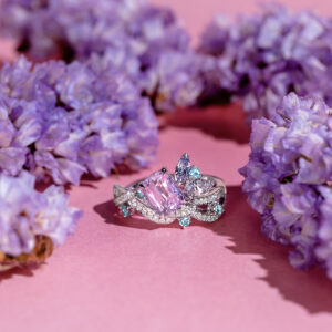 Floral Pink Sapphire Ring