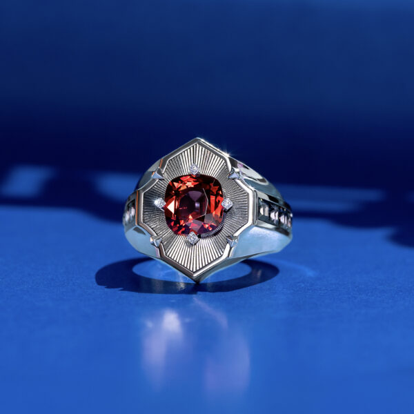 Unisex Red Spinel Ring